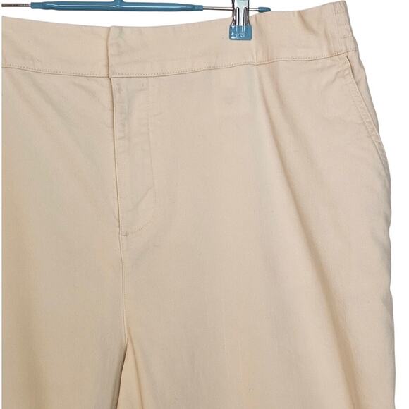 On 34th Light Tan High Rise Wide Leg Khaki Chino Classic Pants - Picture 4 of 8